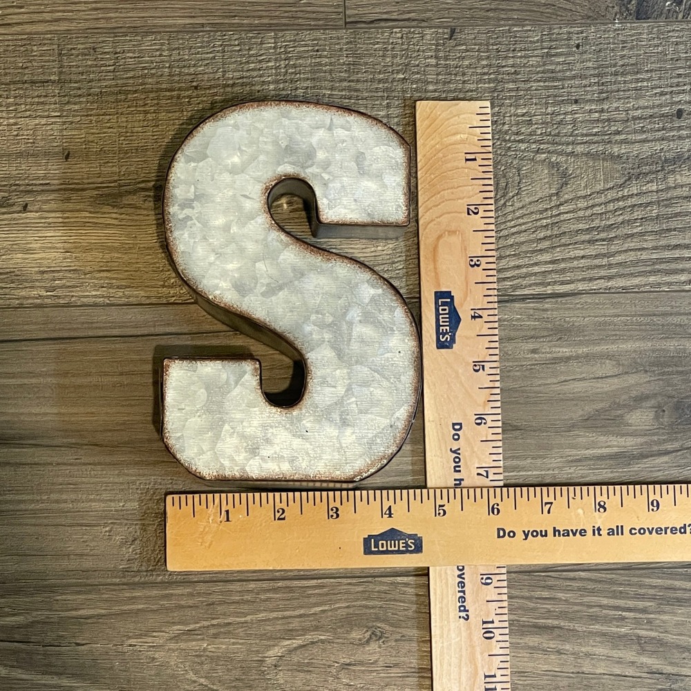 Hobby Lobby Galvanized Metal Letter S Wall Decor Rustic Industrial Farmhouse 7in